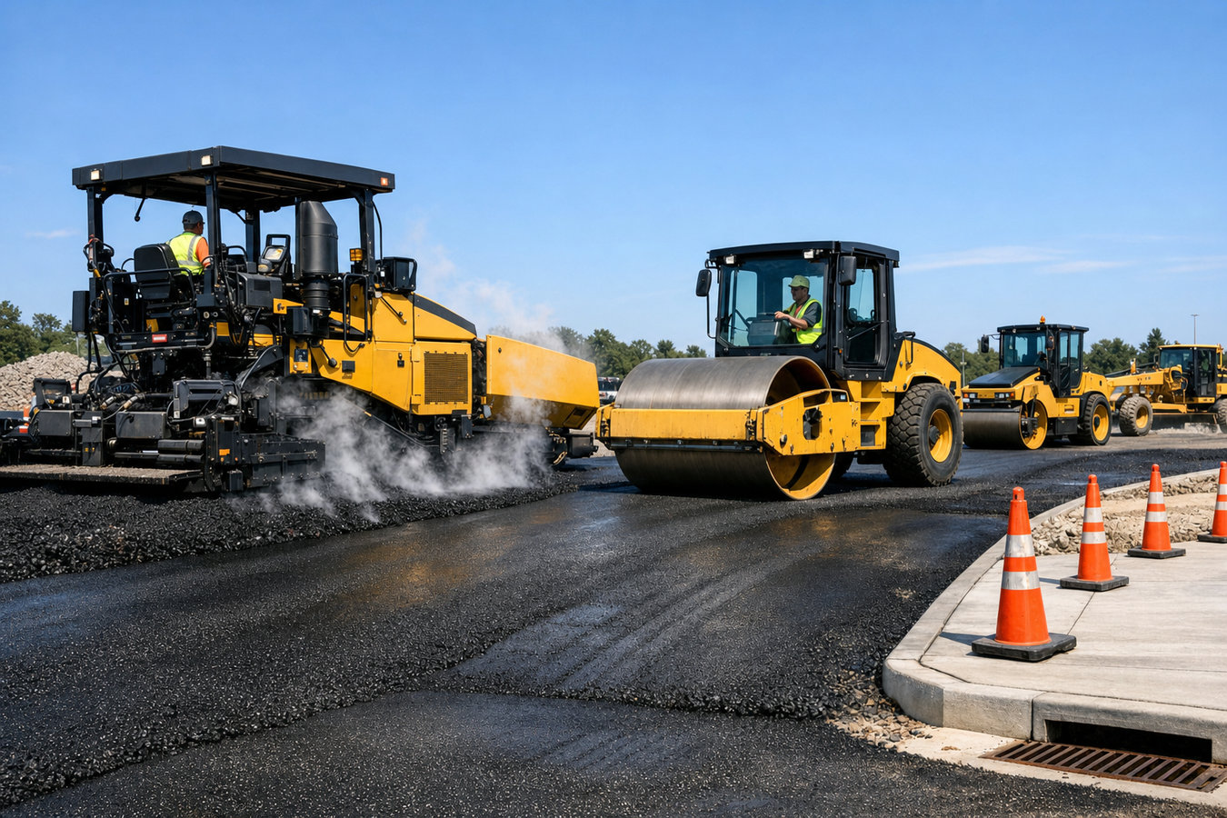 Commercial asphalt paving
